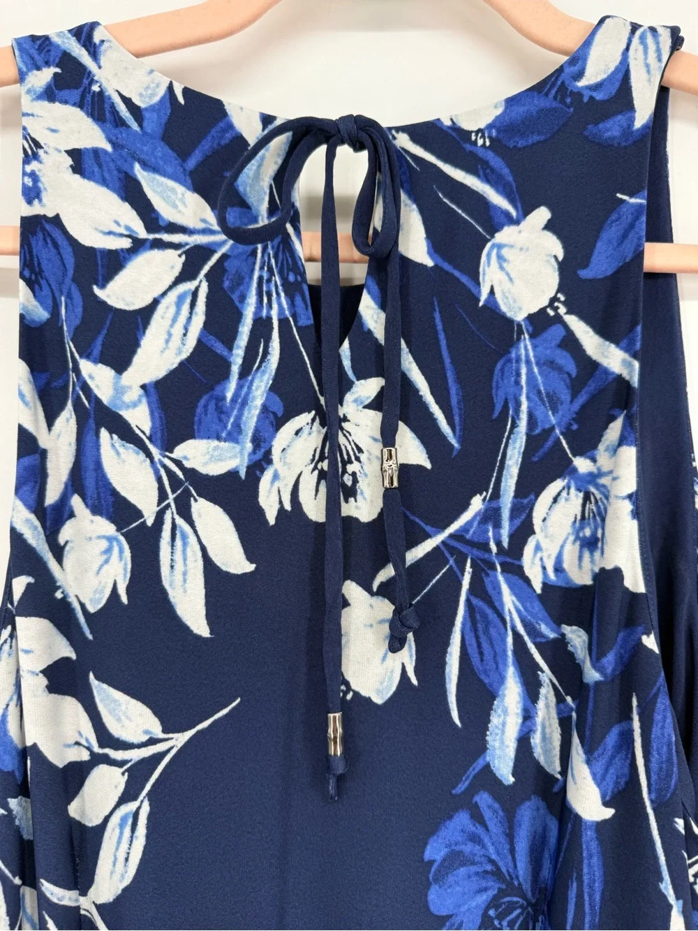 Tommy Bahama Flor Da Vida Maxi Dress Island Navy Floral Sleeveless Boho Large - Picture 6 of 7
